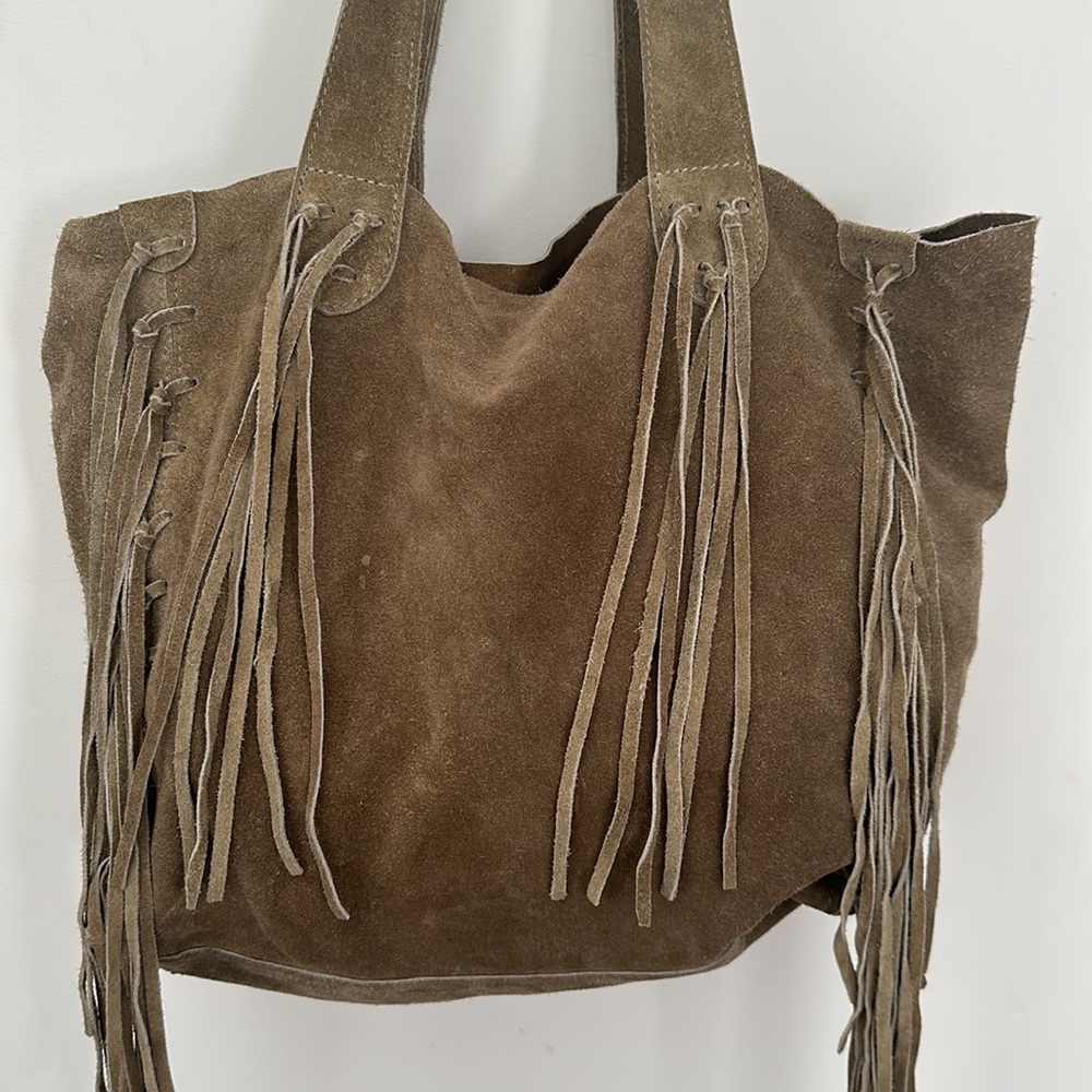100 Leather Fringe Tote Bag Gem
